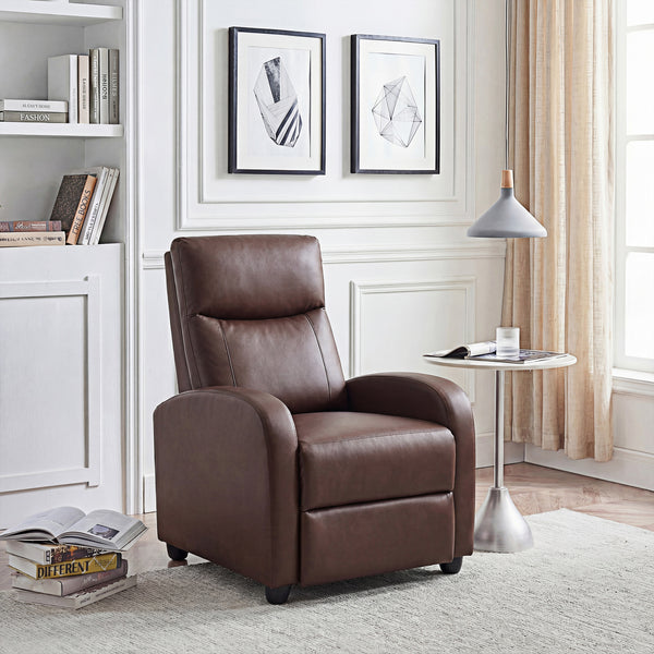 CONCETTA Small Sofa Lounge Chair with Adjustable PU Leather Theater Lumbar Support