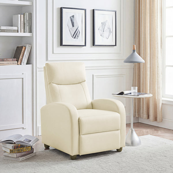 CONCETTA Small Sofa Lounge Chair with Adjustable PU Leather Theater Lumbar Support