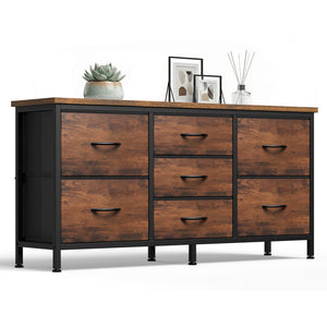 CONCETTA Storage TV Dresser, Metal Frames Resist Deformation, Adjustable Feet Prevent Tipping, Supports TV up to 55-80 inch, Suitable for Living Room