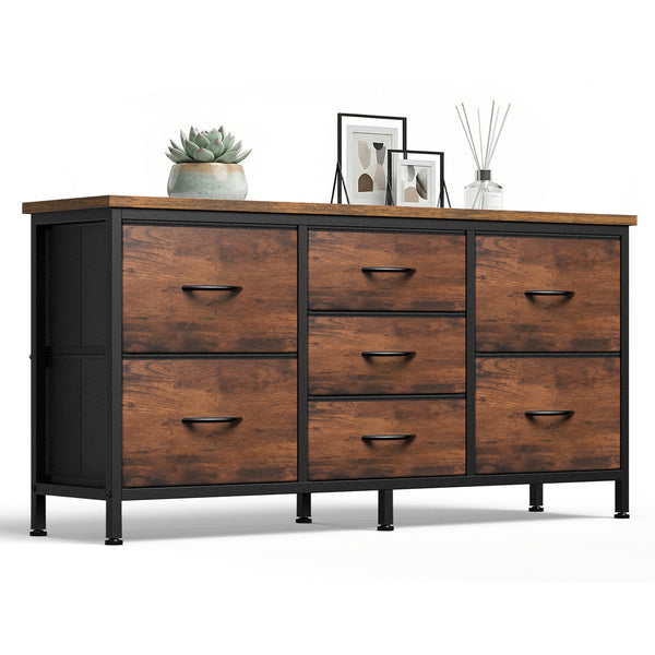 CONCETTA Storage TV Dresser, Metal Frames Resist Deformation, Adjustable Feet Prevent Tipping, Supports TV up to 55-80 inch, Suitable for Living Room