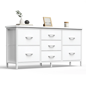 CONCETTA Storage TV Dresser, Metal Frames Resist Deformation, Adjustable Feet Prevent Tipping, Supports TV up to 55-80 inch, Suitable for Living Room,Black