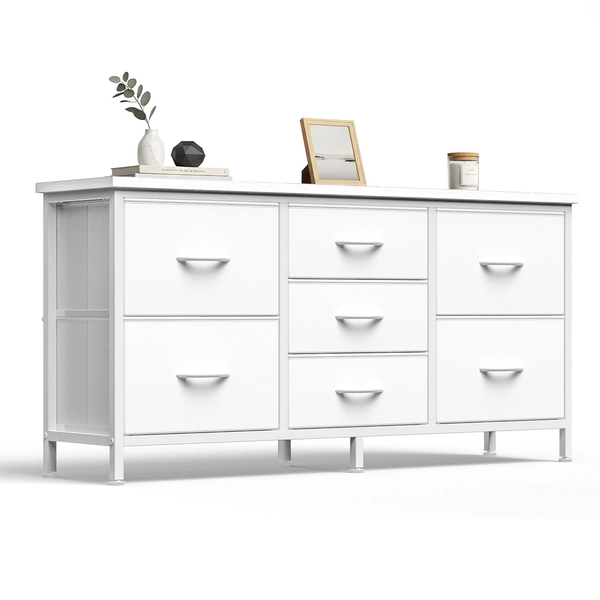 CONCETTA Storage TV Dresser, Metal Frames Resist Deformation, Adjustable Feet Prevent Tipping, Supports TV up to 55-80 inch, Suitable for Living Room,Black