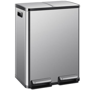 CONCETTA Kitchen Stainless Steel Waste Bin with Lid with Soft-Close Foot Pedal and Removable Inner Bin for Bathrooms, Bedrooms and Home Offices