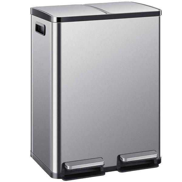 CONCETTA Kitchen Stainless Steel Waste Bin with Lid with Soft-Close Foot Pedal and Removable Inner Bin for Bathrooms, Bedrooms and Home Offices