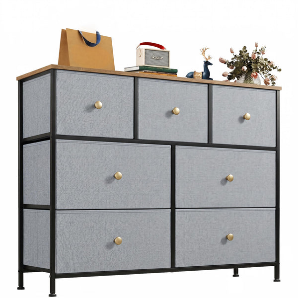 CONCETTA 7-Drawer Fabric Storage Cabinet for Adults, TV Cabinet Sideboard, Organizer Furniture for Living Room, Office, Kitchen, Hallway