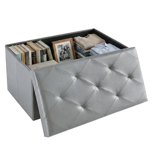 CONCETTA Folding Storage Ottoman Bench, 660lbs Weight Capacity, End‑of‑Bed Foot Rest Storage Chest for Living Room, Bedroom, Entryway