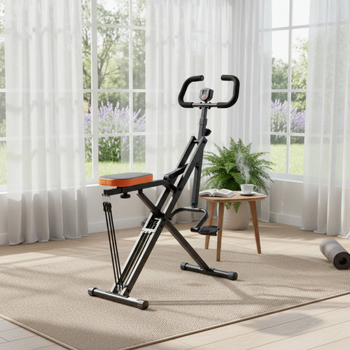 CONCETTA Row Ride Glute & Leg Trainer, LCD Display, Foldable Squat Assist, Adjustable Resistance for Home Full Body Workout