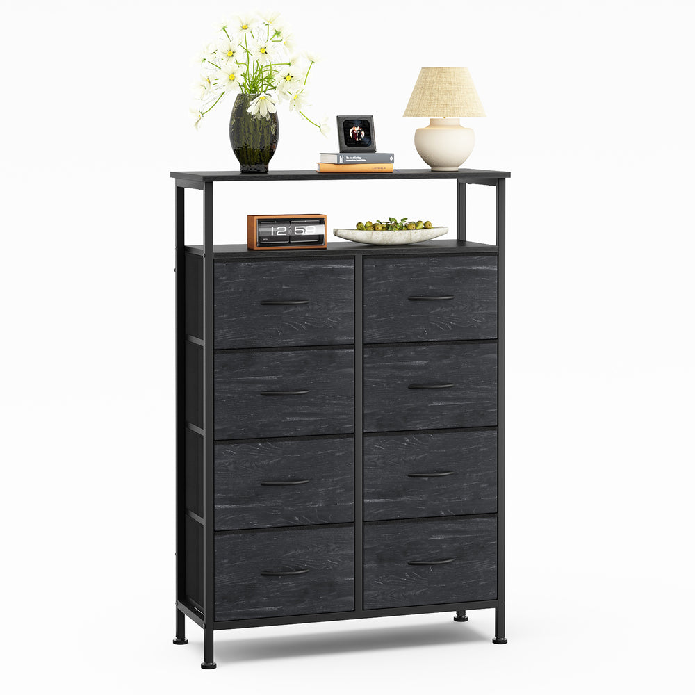 CONCETTA 8-Drawer Fabric Dresser with Open Shelf, Tall Storage Organizer for Bedroom Closet, Living Room, Hallway
