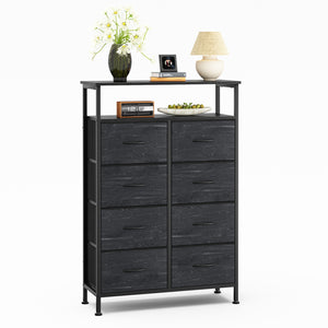 CONCETTA 8-Drawer Fabric Dresser with Open Shelf, Tall Storage Organizer for Bedroom Closet, Living Room, Hallway