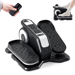 CONCETTA Under Desk Elliptical, Electric Seated Pedal Exerciser, with Display Monitor, Remote Control and LCD Display Monitor, Portable Leg Elliptical Machine for Home, Black