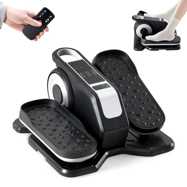 CONCETTA Under Desk Elliptical, Electric Seated Pedal Exerciser, with Display Monitor, Remote Control and LCD Display Monitor, Portable Leg Elliptical Machine for Home, Black
