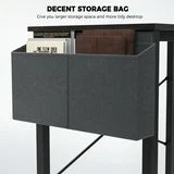 CONCETTA 49in Reversible L Shaped Computer Desk with Storage, Coner Desk with Wooden Desktop, CPU Stand and Side Bag for Home Office & Gaming