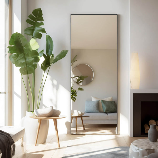 CONCETTA 71"x30" Arched Full Body Mirror Floor Mirror Standing Hanging or Leaning Wall with Stand Aluminum Alloy Thin Frame