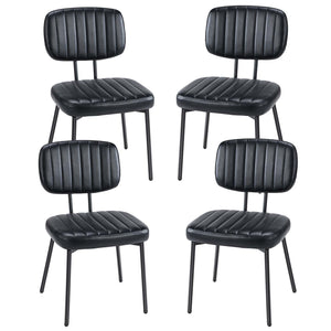 CONCETTA Dining Chairs Set of 2, Modern Kitchen Dining Room Accent Chairs with Faux Leather Cushion Seat & Metal Legs for Kitchen, Living Room