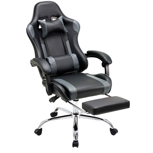 CONCETTA Gaming Chair Ergonomic Office Chair With Foot Rest, Big And Tall Executive Desk Chair With Lumbar Support, Padded Arms, Computer Chair For Home Office, Bedroom