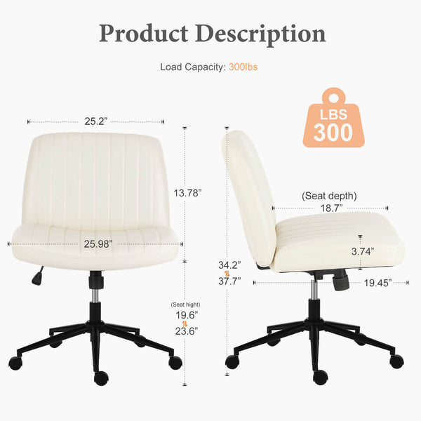 CONCETTA Cross-legged chair without armrests, with wheels, swivelling, height-adjustable vanity chair, office chair, can be used with fabric dresser