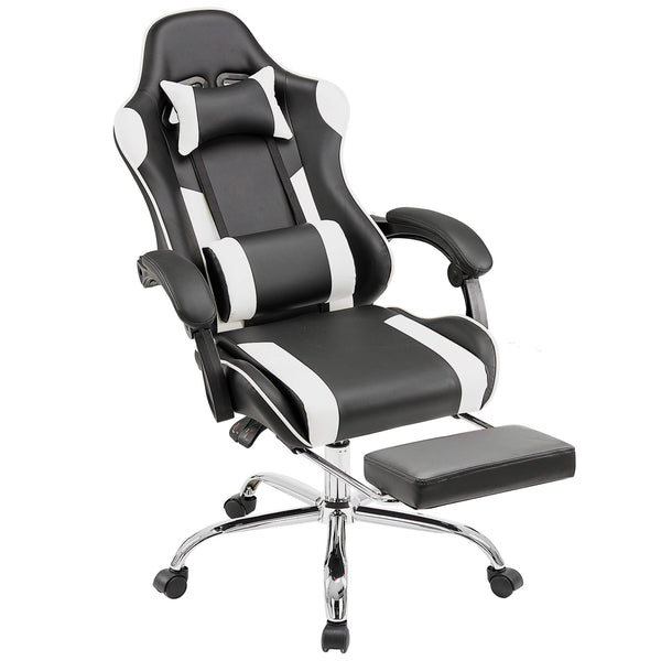 CONCETTA Gaming Chair Ergonomic Office Chair With Foot Rest, Big And Tall Executive Desk Chair With Lumbar Support, Padded Arms, Computer Chair For Home Office, Bedroom