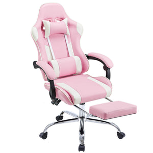 CONCETTA Gaming Chair Ergonomic Office Chair With Foot Rest, Big And Tall Executive Desk Chair With Lumbar Support, Padded Arms, Computer Chair For Home Office, Bedroom