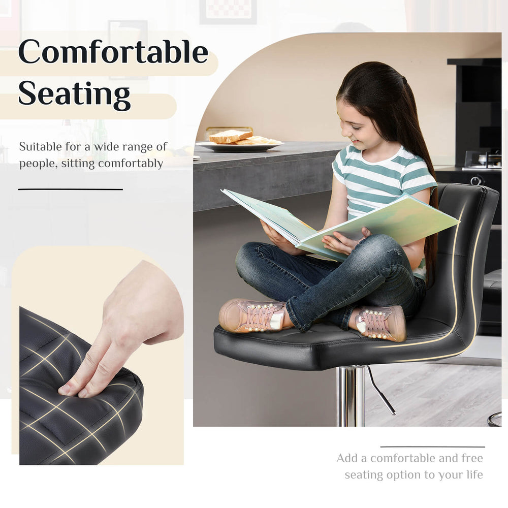 CONCETTA Bar Stool 2 Piece Set, Swivel Liftable Counter Stool, Simple with Backrest, Kitchen Bar Stools
