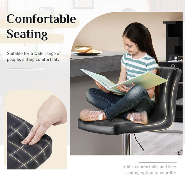 CONCETTA Bar Stool 2 Piece Set, Swivel Liftable Counter Stool, Simple with Backrest, Kitchen Bar Stools