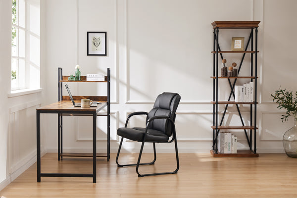 CONCETTA Leather Office Guest Chair, Padded Armrests for Waiting Room and Conference Room Use, Perfect for Home Office