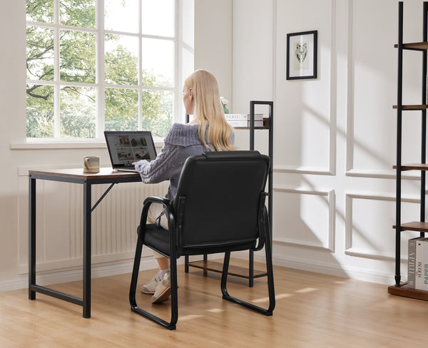 CONCETTA Executive Guest Chair 2 Pack, PU Leather Seating with Padded Armrests for Home Office