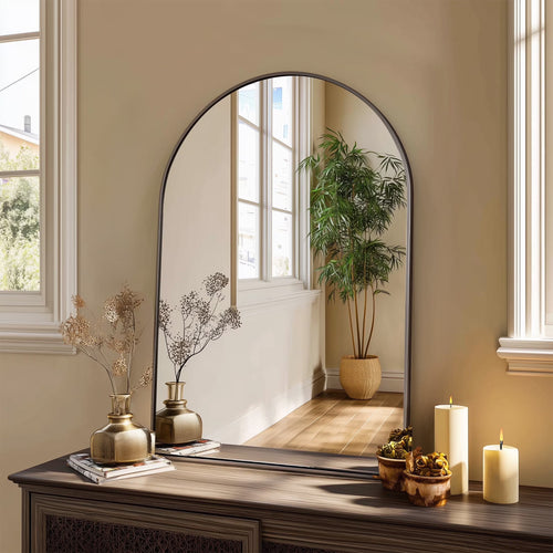CONCETTA Bathroom Mirror, Decor Arched Wall Mirror, Bedroom Vanity Mirror with Metal Frame