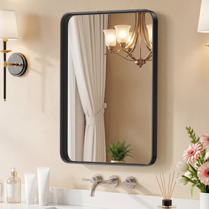 CONCETTA Bathroom Mirror Vanity Mirror for Wall,Aluminum Alloy Framed Wall Mirror Farmhouse,Anti-Rust,Tempered Glass