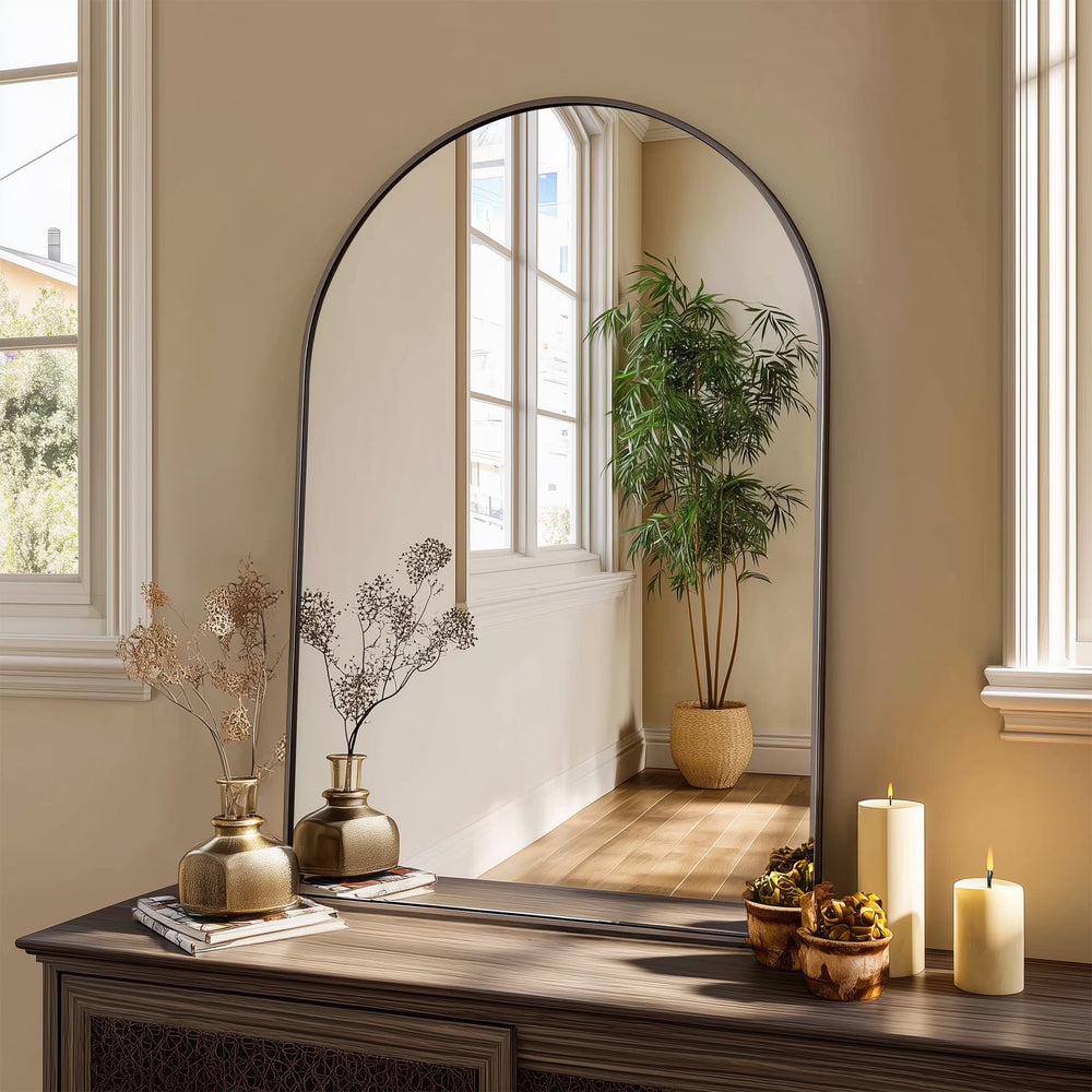 CONCETTA Bathroom Mirror, Decor Arched Wall Mirror, Bedroom Vanity Mirror with Metal Frame