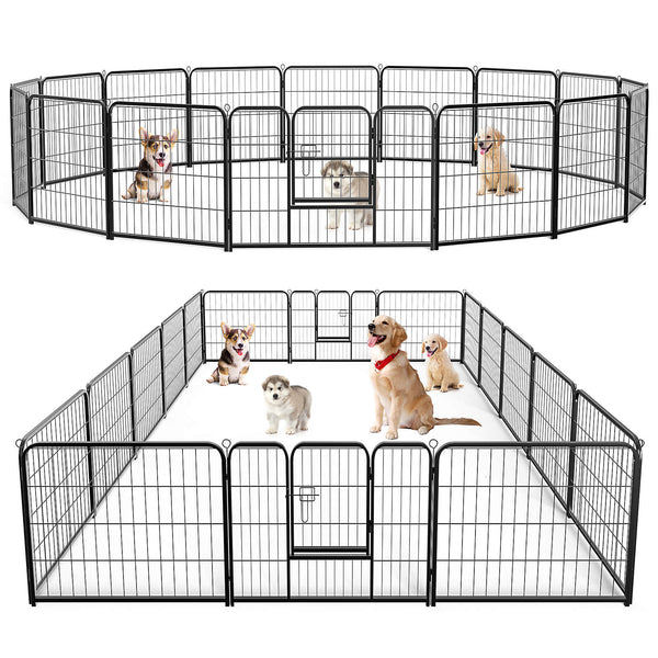 CONCETTA Dog Playpen - Collapsible Portable Pet Pen, High Metal Sport Puppy Pen with Gate for Garden, Patio, RV Camping
