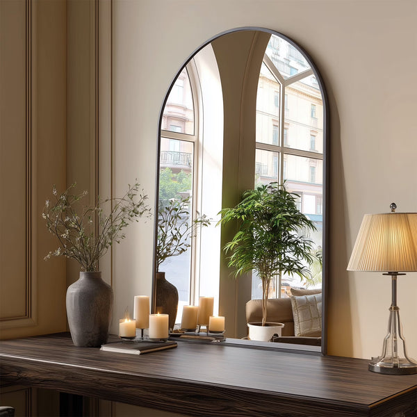 CONCETTA Bathroom Mirror, Decor Arched Wall Mirror, Bedroom Vanity Mirror with Metal Frame
