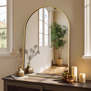CONCETTA Bathroom Mirror, Decor Arched Wall Mirror, Bedroom Vanity Mirror with Metal Frame