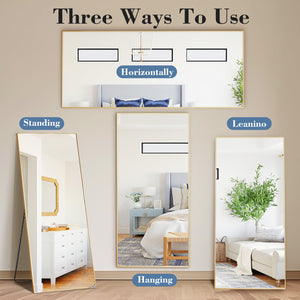 CONCETTA Rectangle Full Length Mirror, Full Body Standing Mirror Floor Mirrors