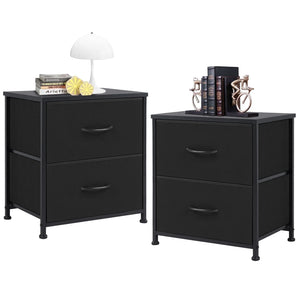 CONCETTA 2 Piece Nightstand Set - 2 Storage Drawers, Bedside Furniture End Table, Suitable for Living Room, Bedroom, Closet