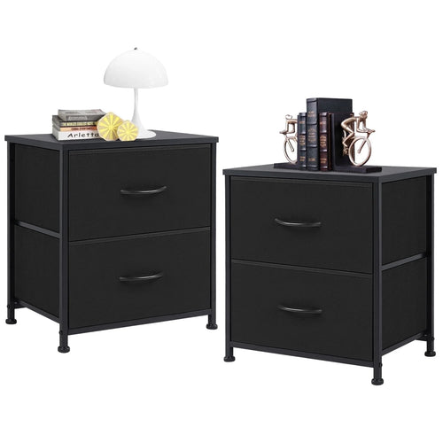 CONCETTA 2 Piece Nightstand Set - 2 Storage Drawers, Bedside Furniture End Table, Suitable for Living Room, Bedroom, Closet