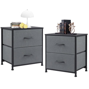 CONCETTA 2 Piece Nightstand Set - 2 Storage Drawers, Bedside Furniture End Table, Suitable for Living Room, Bedroom, Closet