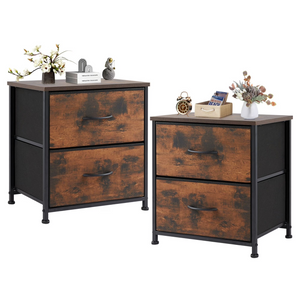 CONCETTA Nightstand Set - 2 Storage Drawers, Bedside Furniture End Table, Suitable for Living Room, Bedroom, Closet
