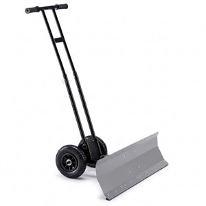 SHOUFTW 36 Inch Snow Shovel with Wheels, 2-Wheel Heavy Duty Carbon Steel Snow Pusher, Adjustable Handle & Blade Angle, for Driveway Yard Sidewalk Winter Snow Removal