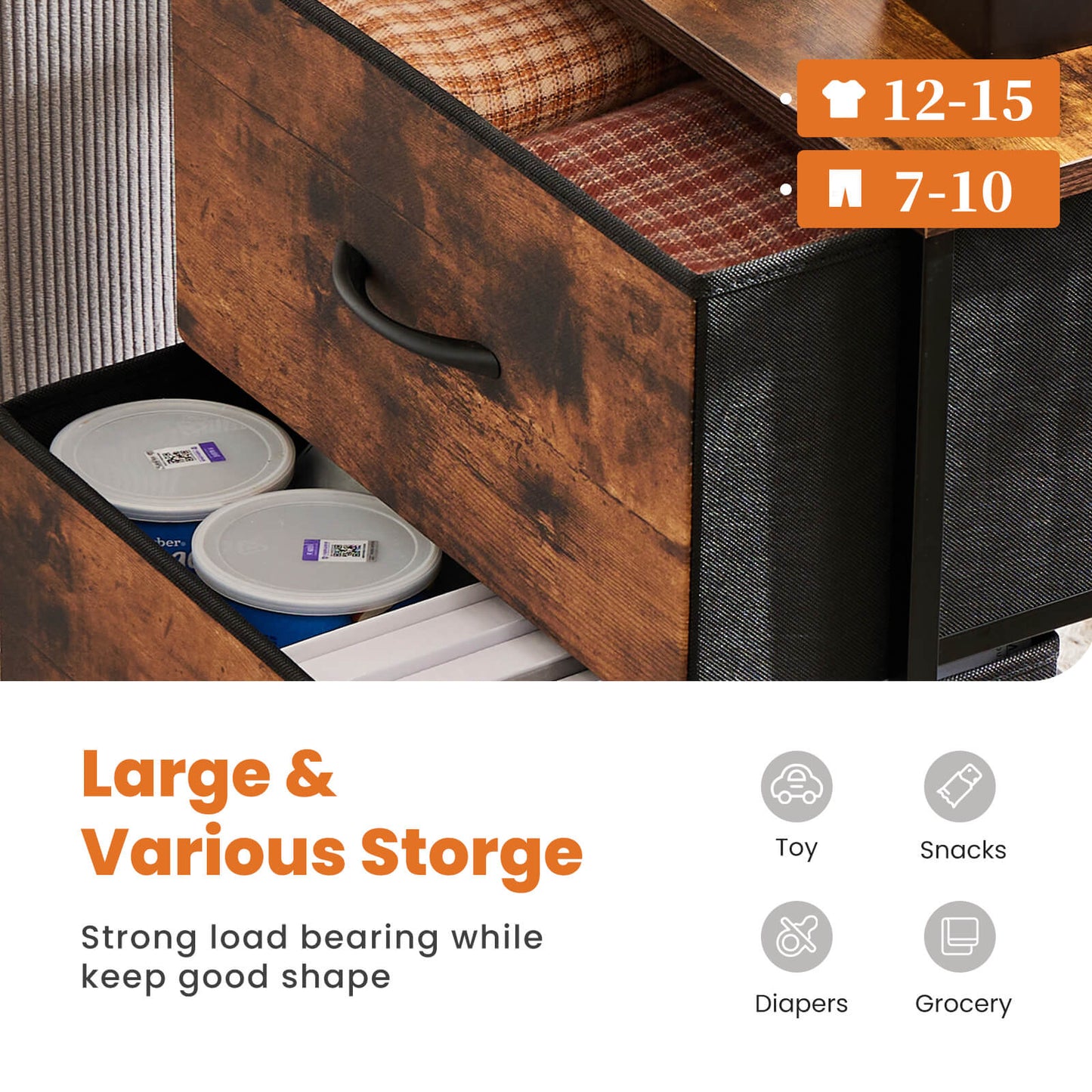 CONCETTA 2 Piece Nightstand Set - 2 Storage Drawers, Bedside Furniture End Table, Suitable for Living Room, Bedroom, Closet