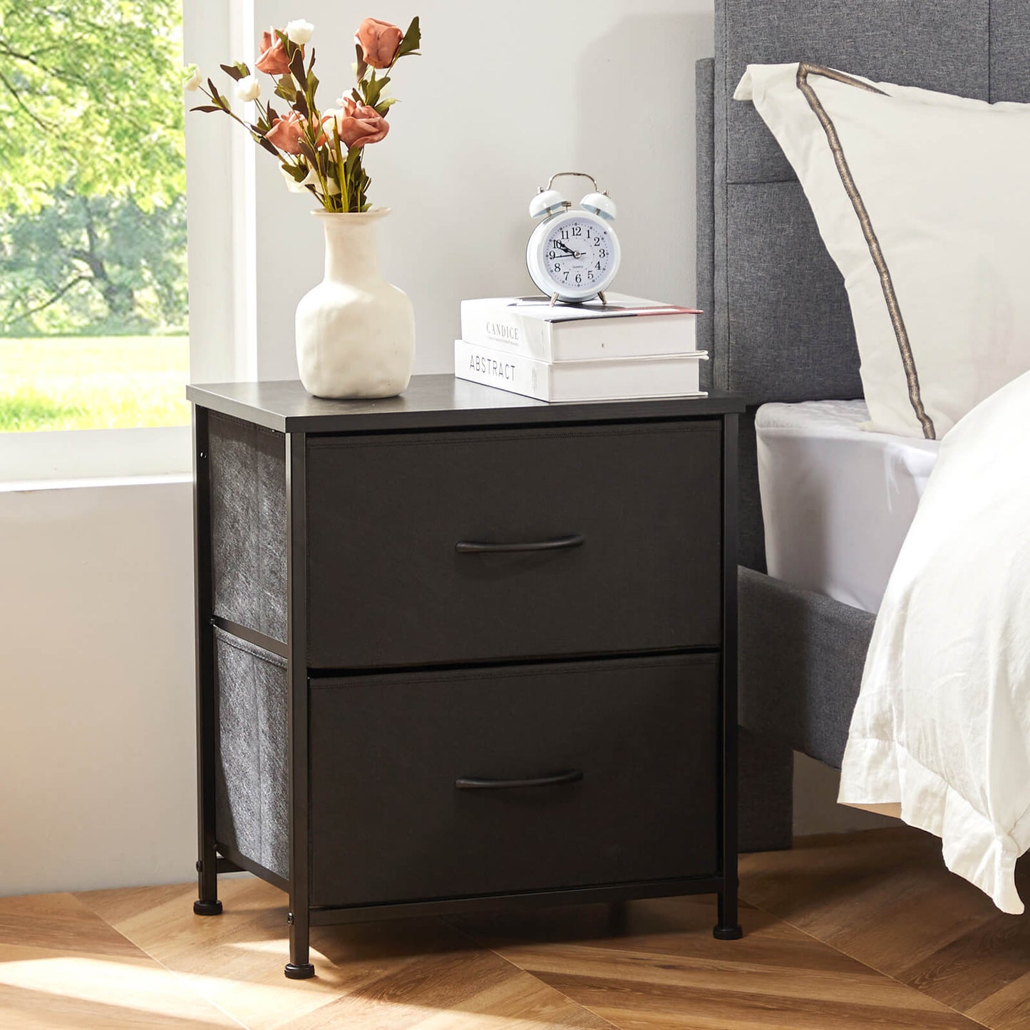 CONCETTA 2 Piece Nightstand Set - 2 Storage Drawers, Bedside Furniture End Table, Suitable for Living Room, Bedroom, Closet