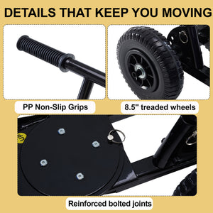 SHOUFTW 36 Inch Snow Shovel with Wheels, 2-Wheel Heavy Duty Carbon Steel Snow Pusher, Adjustable Handle & Blade Angle, for Driveway Yard Sidewalk Winter Snow Removal