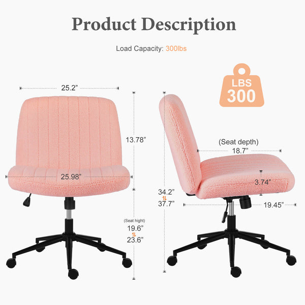 CONCETTA Cross-legged chair without armrests, with wheels, swivelling, height-adjustable vanity chair, office chair, can be used with fabric dresser
