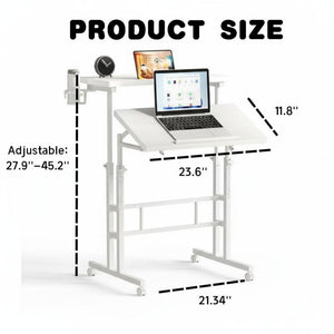 CONCETTA 23.6 inch Mobile Standing Desk, Adjustable Height Rolling Computer Desk for Home Office, Portable Treadmill Sit Stand Workstation