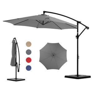 CONCETTA 10ft Offset Outdoor Patio Umbrella with Easy Tilt & Crank, Adjustable Polyester Shade for Garden, Backyard, Poolside
