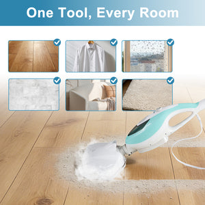 CONCETTA Steam Mop 1550W, Detachable Handheld Cleaner with 16FT Cord, 2 Washable Pads, Multi-Purpose for Hardwood, Carpet, Tile, Grout, Windows,