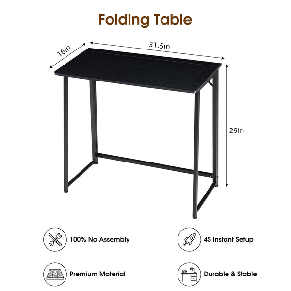 CONCETTA Lightweight Folding Desk 31.5", Space Saving Workstation, Portable Computer Table for Small Home Office & RV, Easy Set Up