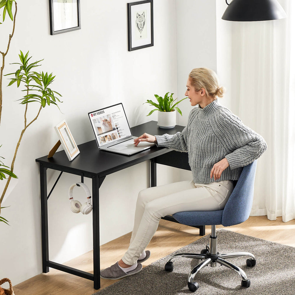CONCETTA Computer Desk - 32/40/47/55/63 inch Student Kids Study Wooden Desk with Headphone Hook and Storage Bag for Bedroom, Living Room, Study Room