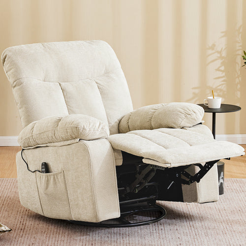 CONCETTA Manual Swivel Recliner Chair with Heating and Vibration Massage