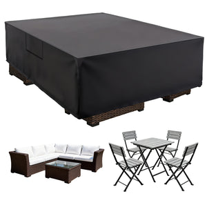 CONCETTA Rectangular Patio Furniture Cover, 600D Waterproof Outdoor Dining Table & Chair Cover, Heavy Duty