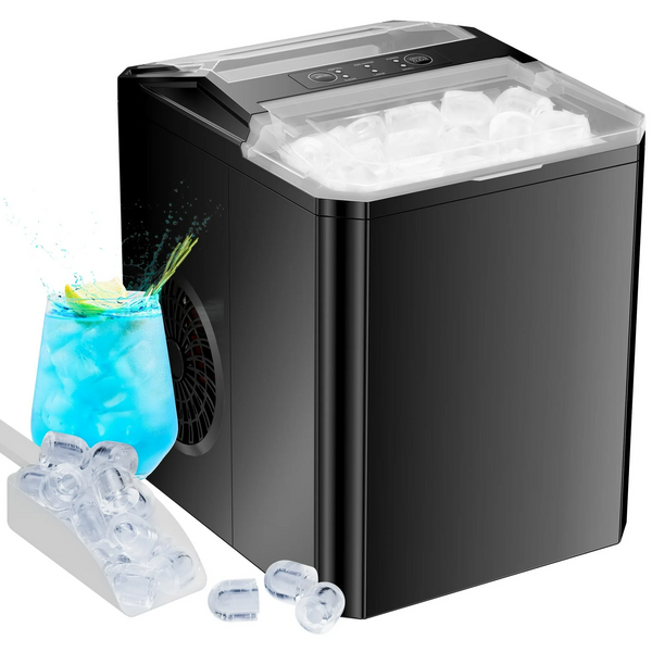 CONCETTA Ice Maker, 26 Pounds of Ice in 24 Hours, Residential Use, Black